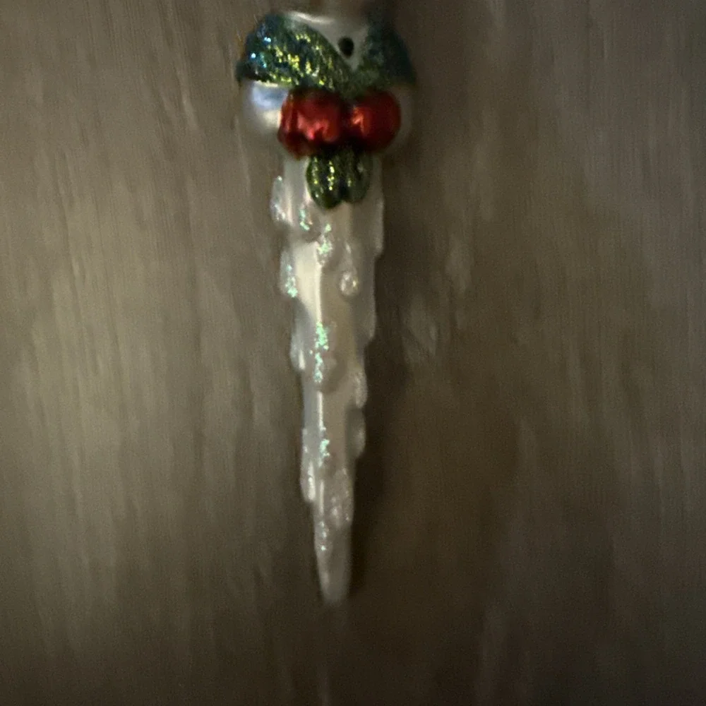 Old World Christmas OWC Icicle Snowman With Top Hat‎ Ornament with Heart Tag